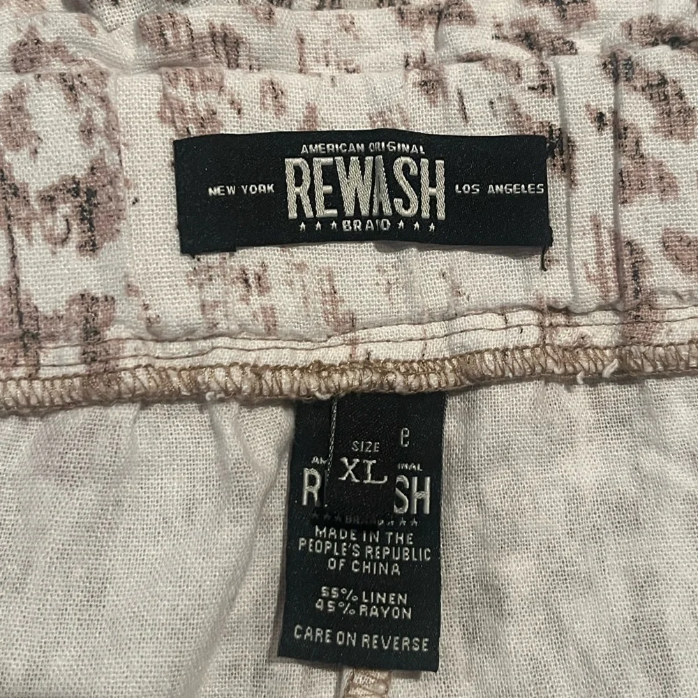 Rewash leopard print linen blend shorts
